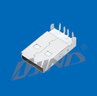 Conector USB 3.0 Macho Tipo A para PCB, Enchufe de 90 Grados, 4 Pines DIP, 125V 1.5A, Modelo 105-0201101 CN ZHE, Marca JINDA