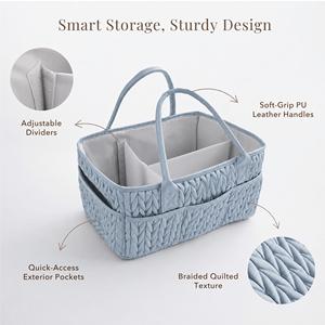 Bolsa de Pañales para Bebé con Diseño de Espiga de Trigo, Bolsa de Almacenamiento para Guardería con Múltiples Bolsillos, para Cambiador y Viajes - Product Image 2