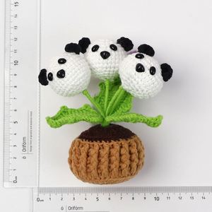 Planta en Maceta Tejida a Mano con Hilo de Ganchillo Artificial, Panda, Cerdito, Conejo, para Regalo de Halloween, Navidad, San Valentín - Product Image 5