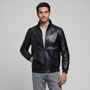 New High Quality <b>Leather</b> <b>Jacket</b> for <b>Men</b> Vintage Style Hooded Stand Collar Cow Skin Material Professional Design Front Logo - Product Image 1