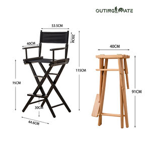 Mobilier de luxe portable, réglable sur mesure, chaise pliante de directeur de camp en bois massif - Product Image 6