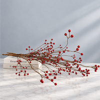 Tige de baies rouges artificielles effet naturel, branche de sureau artificielle pour décoration de mariage, Noël, maison, bureau, sans entretien, vente en gros