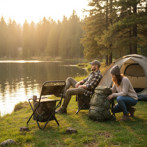 كرسي صيد حديث خفيف الوزن ومريح قابل للطي 2 في 1 مع حقيبة حمل للتخييم في الهواء الطلق - Product Image 1