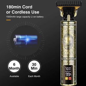 เครื่องตัดผม T9แบบชาร์จไฟได้เครื่องเล็มขนบนใบหน้าไฟฟ้าใบมีดคู่สำหรับผู้ชาย - Product Image 2