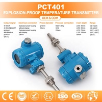 Transmitter Suhu Anti Ledakan ODM RS485 Modbus Ex d IIC T6 Gb Rentang Kustom hingga 650C +/-0.5%FS Phi12 M20x1.5 G1/2 Pipa