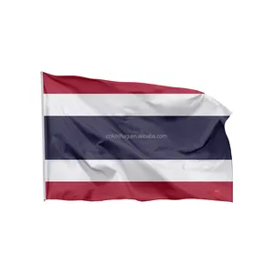 Bendera promosi kustom 3x5 kaki spanduk thailand desain pribadi Negara terbang 3x5 kaki bendera thailand kustom