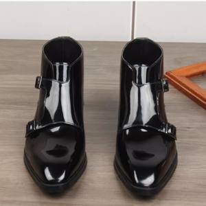 Zapatos de vestir formales de cuero brocado grabado a mano de alta gama para hombre, transpirables, antideslizantes, para bodas, con punta cuadrada y para calzado de talla grande. - Product Image 4
