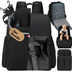 Corporate New Parent Gift Backpack | Built-in Booster Seat & XL <b>Roll</b>-Out Changing <b>Mat</b> | GillyGro Classic - Product Image 1