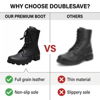 Bottes tactiques d'entraînement en cuir respirantes et durables avec semelle en caoutchouc pour hommes, pour l'extérieur, OEM ODM personnalisées, CE ISO