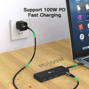 Estación de acoplamiento portátil 5 en 1 multifunción de aluminio USB C Hubs tipo C a HDM 4K PD 100W USB3.0 para computadora portátil - Product Image 5