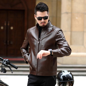 Jaket Bomber Pria Musim Gugur Musim Dingin Baru <span class=keywords><strong>M</strong></span>-4XL Slim Fit Kerah Pendek Streetwear Motif Hati Cetak Discharge Mantel Kulit - Product Image 6