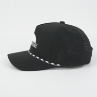 5-paneels geperforeerde golfpet met hoge kroon, gestructureerd, sneldrogend, sport baseball pet