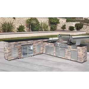 Meuble de bar mural flottant pour extérieur - Éclairage intégré <span class=keywords><strong>sous</strong></span> l'armoire pour terrasses modernes et minimalistes - Product Image 2