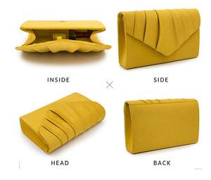 Sacs de soirée en velours pour femmes, pochette plissée, portefeuille enveloppe à bandoulière à chaîne, nouvelle collection, 2020 - Product Image 3
