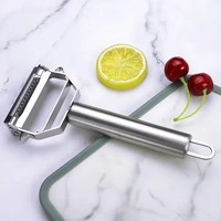 Multifunctionele draagbare keukenhulp, makkelijk schoon te maken, roestvrij staal, dubbelzijdige fruit- en groenteschiller, aardappelsnijder, -rasp