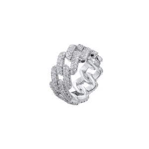 Full Zirconium Cuban <b>Ring</b>, 11mm Trendy <b>Couple</b> <b>Ring</b> - Product Image 3