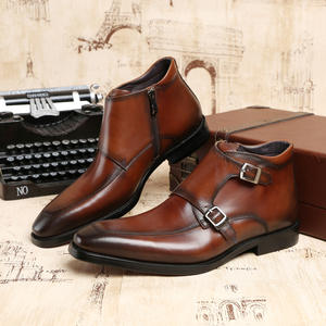 Nouvelles bottes best-seller pour hommes, en cuir de vache vieilli, taille 47, à lacets, montantes, pour le bureau et la carrière, imperméables et respirantes - Product Image 1