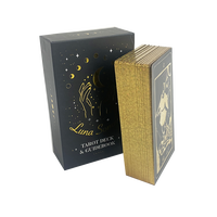 Jeu de tarot personnalisé 78 bords dorés Cartes de tarot en papier pour débutants avec guide pour les fêtes et les jeux