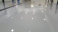 Peinture de sol autolissante époxy grise avec flocons, revêtement liquide aqueux à appliquer au pinceau
