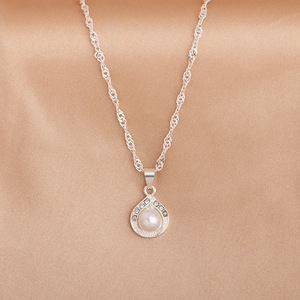 Freshwater Pearl Water Drop Jewelry <b>Set</b> 925 <b>Silver</b> Rhodium Plated Wedding Romantic Women's <b>Necklace</b> Earrings Ring - Product Image 4