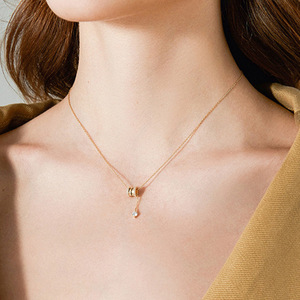 Collana con Ciondolo a Cilindro per Donne, Accessorio Moda per Uso Quotidiano, Catena per Clavicola - Product Image 2