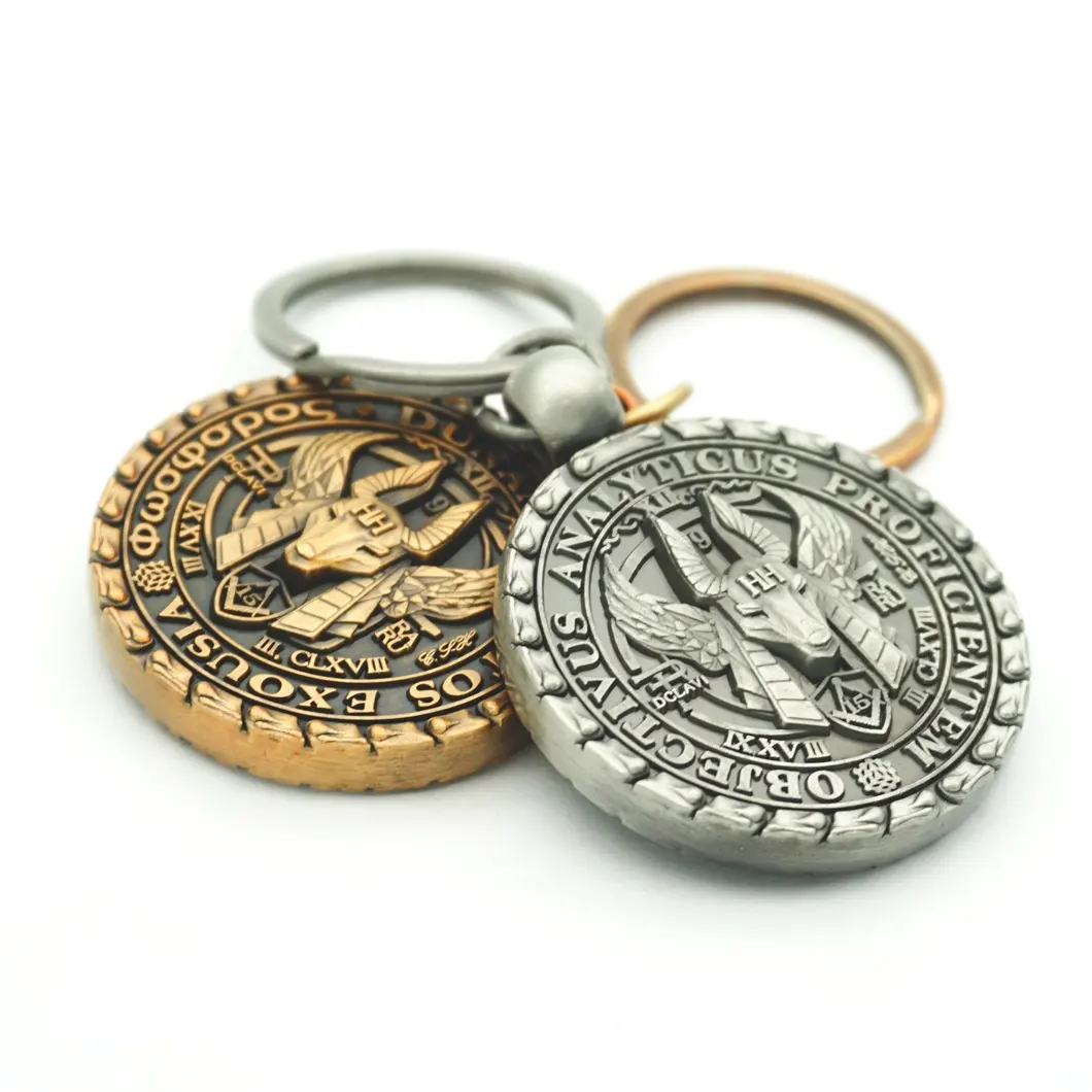 high quality spnining hard enamel key chain holder souvenir custom vintage 3d antique fashion diy metal keychain for wholesale