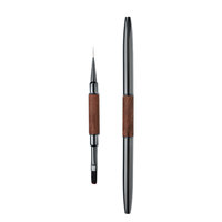 Pinceau double-embout multifonctionnel en bois de santal pour application de vernis gel UV, peinture couleur et mélange de colle