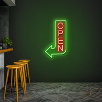 Enseigne Ouverte Personnalisée au Néon avec Adaptateur pour Restaurant Store Fenêtre Ouverte Affiche le Signe