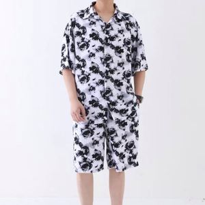 Ensemble de survêtement en coton surdimensionné personnalisé de haute qualité, polos pour hommes, pour le <span class=keywords><strong>streetwear</strong></span>, la salle de sport, les tenues décontractées d'été - Product Image 5