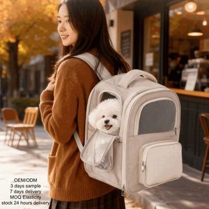 Luxury Solid Custom Designer Bag Logo-Lightweight Durable Eco-Friendly Large Size Portable 15kg Dogs <b>Cats</b> Travel Pet <b>Backpack</b> - Product Image 1