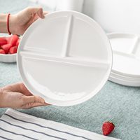 Assiette à dîner en céramique divisée personnalisée plats d'amaigrissement en porcelaine Assiette de contrôle des aliments à 3 compartiments