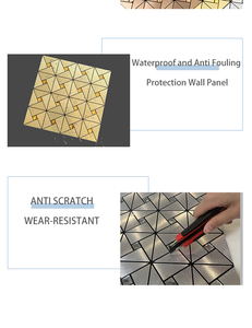 Revêtement mural en mosaïque en aluminium composite brillant facile à installer en PVC, flexible, auto-adhésif, mosaïque murale, autocollant mural en mosaïque - Product Image 6