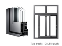 Puertas y Ventanas Corredizas de Aluminio para Sala de Estar, Puertas y Ventanas Horizontales de Aluminio con Doble Acristalamiento, Personalizables