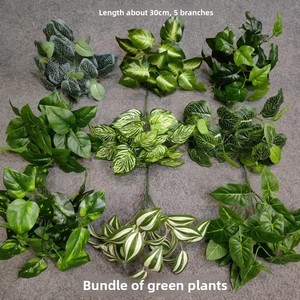 Plantas Artificiales Verdes, Paquete de 5 Ramas, Hojas de Camote, Hojas de Maní, Hojas de Taro para Decoración de <span class=keywords><strong>Bodas</strong></span> - Product Image 2