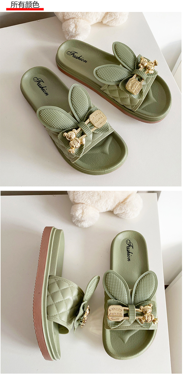 Rabbit Slippers Female Fashion Flat Thick Sole Anti-slip Sandals Women Casual Shoes