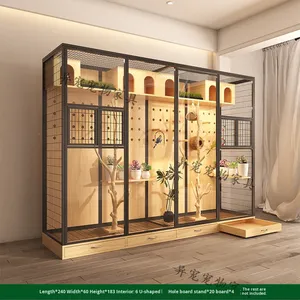 Lớn rắn kim loại thân thiện với môi chim lồng nút trong suốt trang trí tứ giác chim biệt thự tiết kiệm không gian ngoài trời chăn nuôi Vẹt - Product Image 6