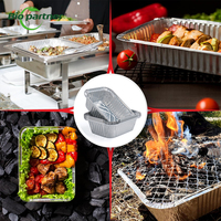 Große Einweg-Aluminiumfolienbehälter für Bäckerei, Dampfgarer, Truthahn, Pizza, Lebensmittelbox mit Foliendeckel für Flugzeugmahlzeiten
