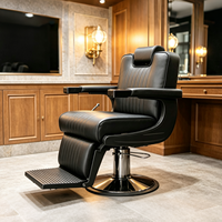 Fauteuil de barbier hydraulique inclinable de style rétro classique, pivotant, pour hommes, équipement de salon de coiffure