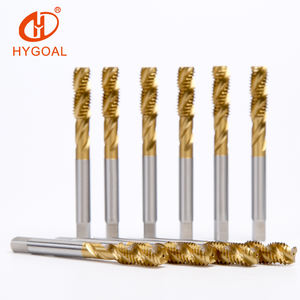 מקדח הברגה HYGOAL OEM ODM מצופה טיטניום HSS 6542 M3-M36 עם חריץ ספירלי וברזת הברגה למכונת חיתוך הברגות - Product Image 1
