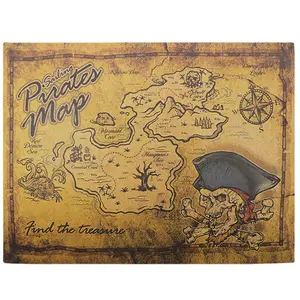 Kraft paper Map Treasure map Decoration Props Festival Party Children Pirates Treasure Hunting Treasure map Toy