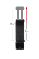 Clip de téléphone flexible universel avec trou de vis 1/4, rotatif à 360 degrés, pince de téléphone portable portable, support de diffusion, trépied, monopode