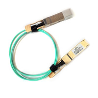 Kabel Optik Aktif AOC QSFP56 ke QSFP56 Berkualitas Tinggi 200G, Panjang Sesuai Pesanan 1M 2M 3M 5M 10M OM2 OM3, Laris Terjual