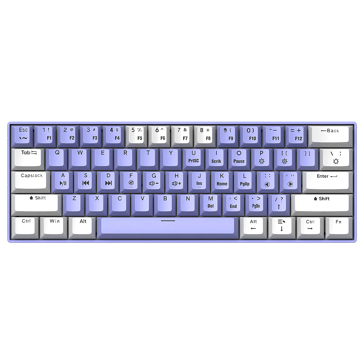 Keyboard bermain game dengan 87 tombol, 61 tombol RGB Backlit Real 60% mekanik nirkabel sakelar biru Teclado Keyboard Gaming berkabel Gamer