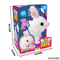 Jouets interactifs électriques de marche en peluche pour enfants lapin personnalisé en peluche