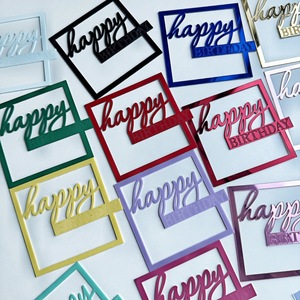 ของตกแต่งเค้กวันเกิดอะคริลิคลายฮันนี่แอนด์สวีทเนส หนา 1.3 มม. หลายสี - Product Image 1