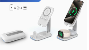 Nuevo Soporte de Carga Inalámbrico Magnético Plegable 2026, Cargador Inalámbrico <span class=keywords><strong>3</strong></span> en 1 de 15W para la <span class=keywords><strong>Serie</strong></span> de Teléfonos - Product Image 2