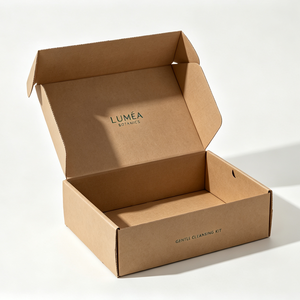 Biodegradable Corrugated Mailer Compostable Kraft Board Vegan Beauty Shipping <b>Box</b> Self Locking Bottom Custom Logo Printing Matt - Product Image 2