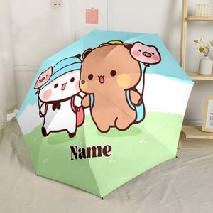 Parapluie pliant personnalisé avec nom d'animal Kawaii, 1 pièce, cadeau mignon pour amis, impression UV, commande unique, Paraguas Personalizado - Product Image 1