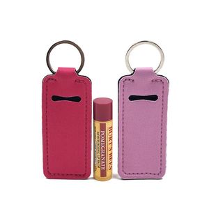 Funda de neopreno brillante para bálsamo labial con llavero, correa de muñeca y logotipo personalizado, bolsa reutilizable para tiendas de regalos - Product Image 1