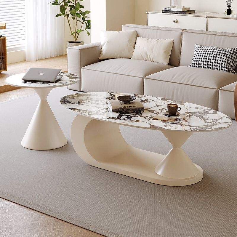 Base conique blanc cassé [Dalle en pierre frittée Bulgari]